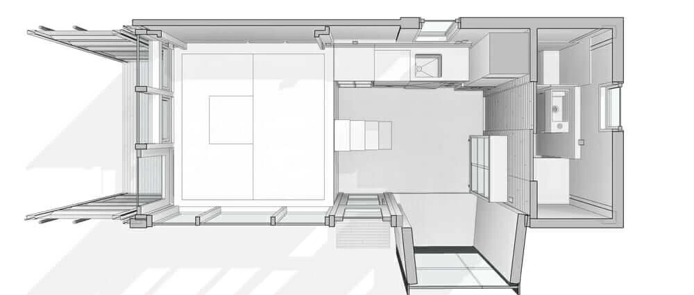 Shipping-container home Bento Box project drawing Sean Burke Unboxed House