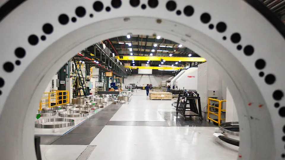 View of a Timken plant.