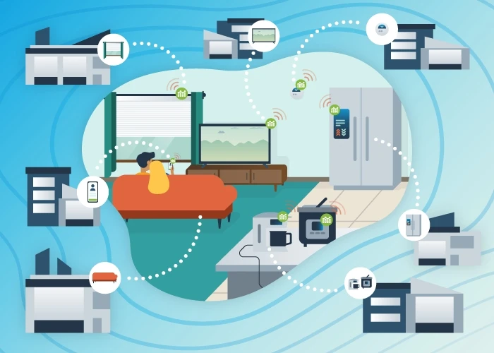 电视机、冰箱、智能百叶窗和自动调温器等智能家用设备可以将传感器的数据传回给制造商，然后制造商可以更新产品软件或根据客户需求定制未来的功能。