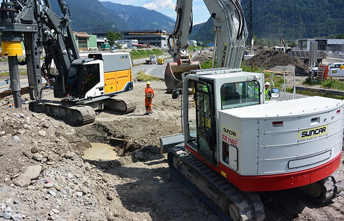 electric construction equipment 55-ton drilling rig electrified by SUNCAR HK AG