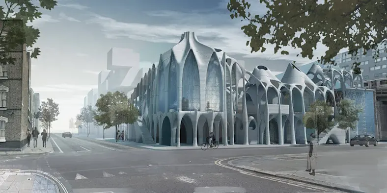 An imagining of the urban housing centers of the future by post-graduate architecture students in the UK