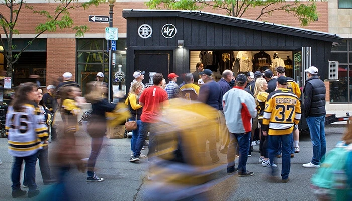 Activation de marque des Boston Bruins par Flexetail. 