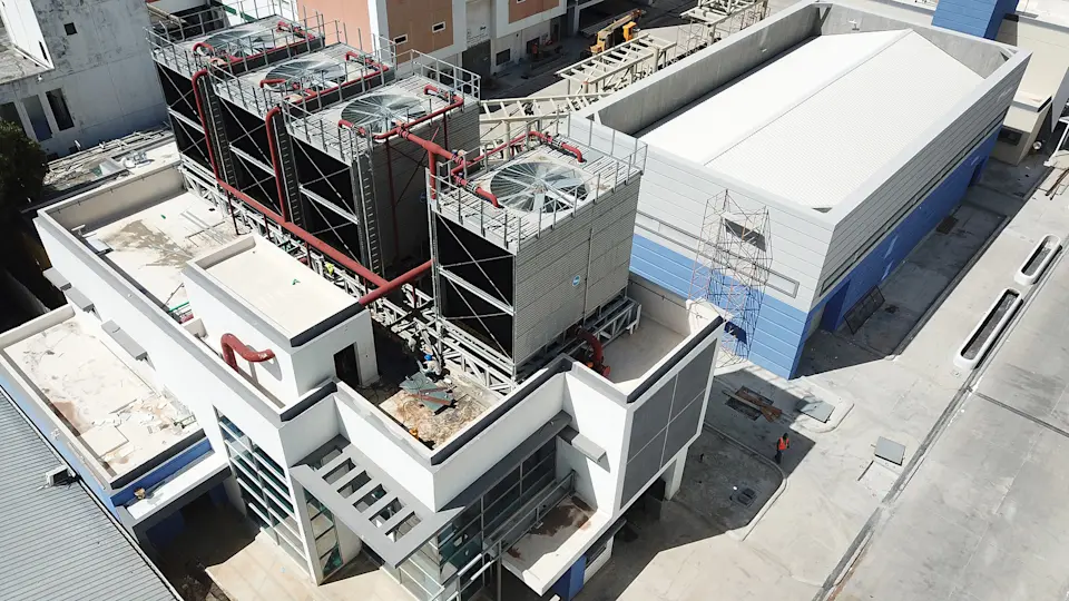 Completed installation of HVAC equipment.