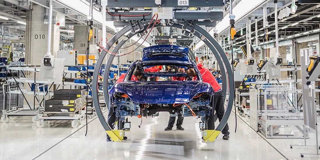 Interior of car factory