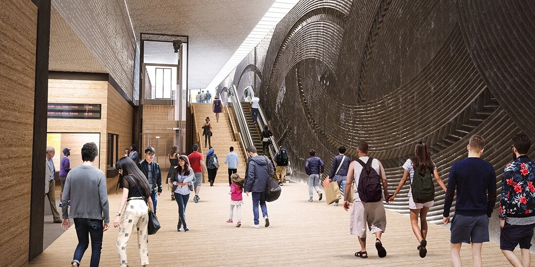 Auckland public transport rendering Mount Eden Station 