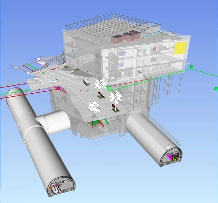 Digital model cutaway karangahope station