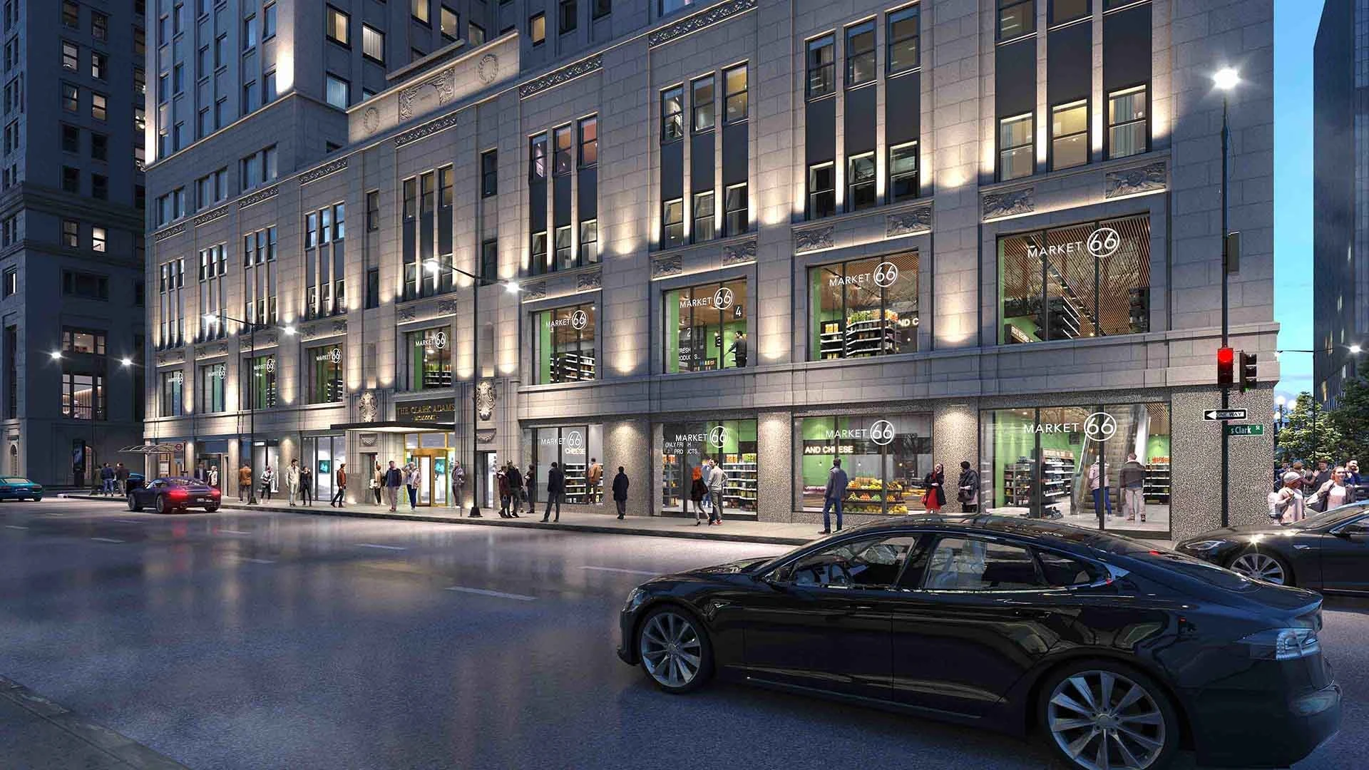 A rendering of Chicago’s 105 W. Adams building, which is being converted into residences.