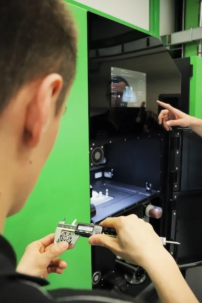 person using the MPRINT machine