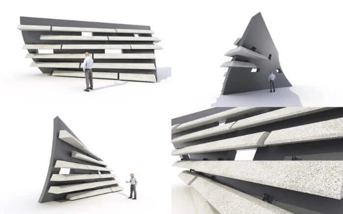 3D rendering of the V&A Dundee Museum’s facade