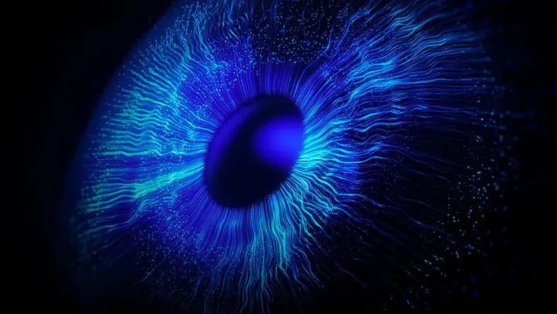 Illustration of blue portal resembling an eye