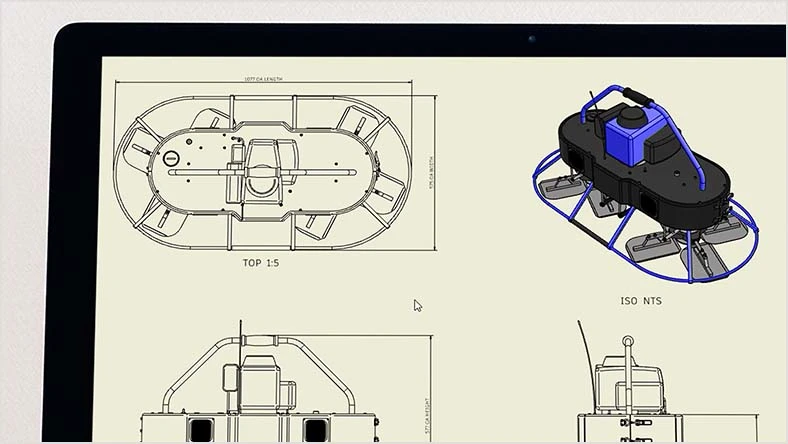 Manufacturing drawing of concrete finisher