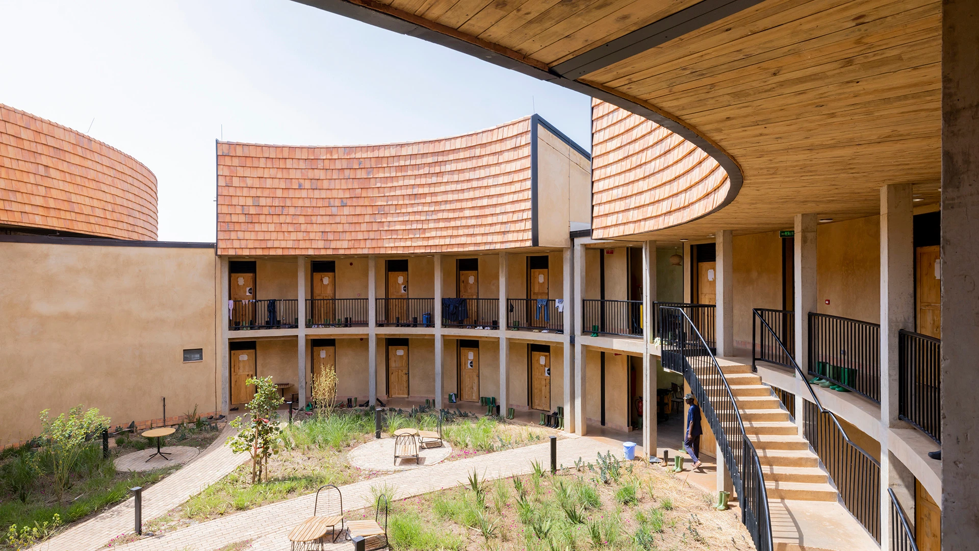 Inside the RICA courtyard in Rwanda.