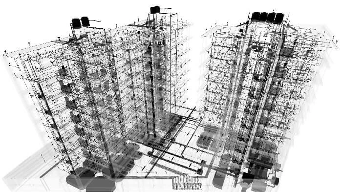 Modelo digital en 3D del condominio de la calle Pacífico 223