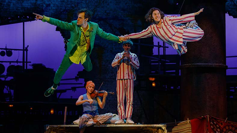 Peter Pan (Paul Hilton) and Wendy (Madeleine Worrall) in Peter Pan