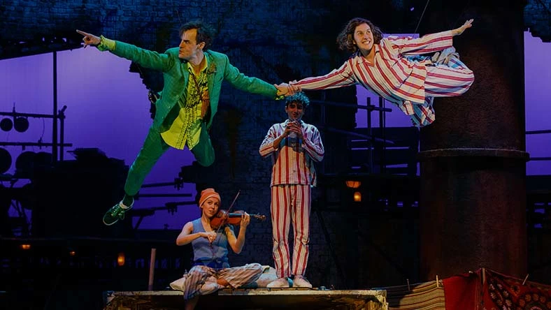 Peter Pan (Paul Hilton) and Wendy (Madeleine Worrall) in Peter Pan