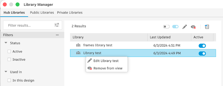 Edit library