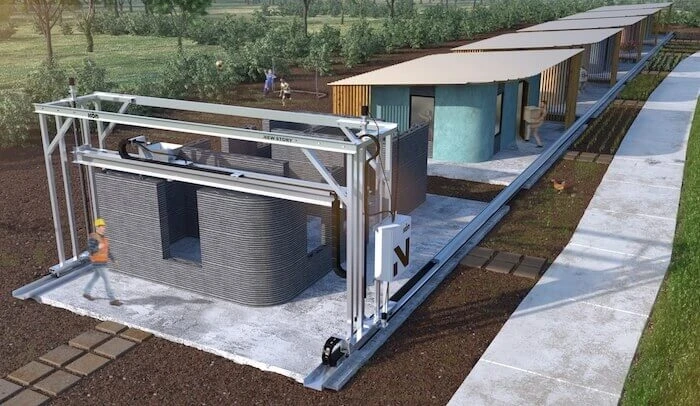 コンクリートでプリントされた住宅 vulcan 3d プリンター