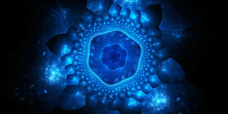 A crystal takes shape.