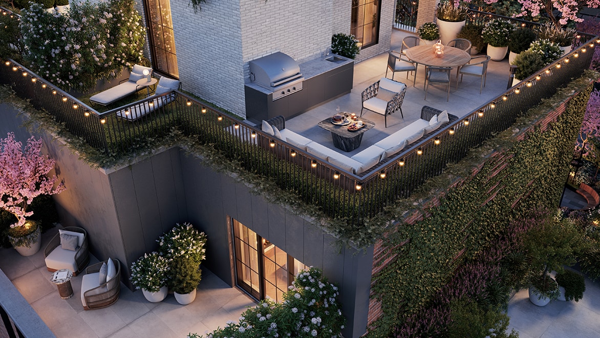 A rooftop deck at Post House