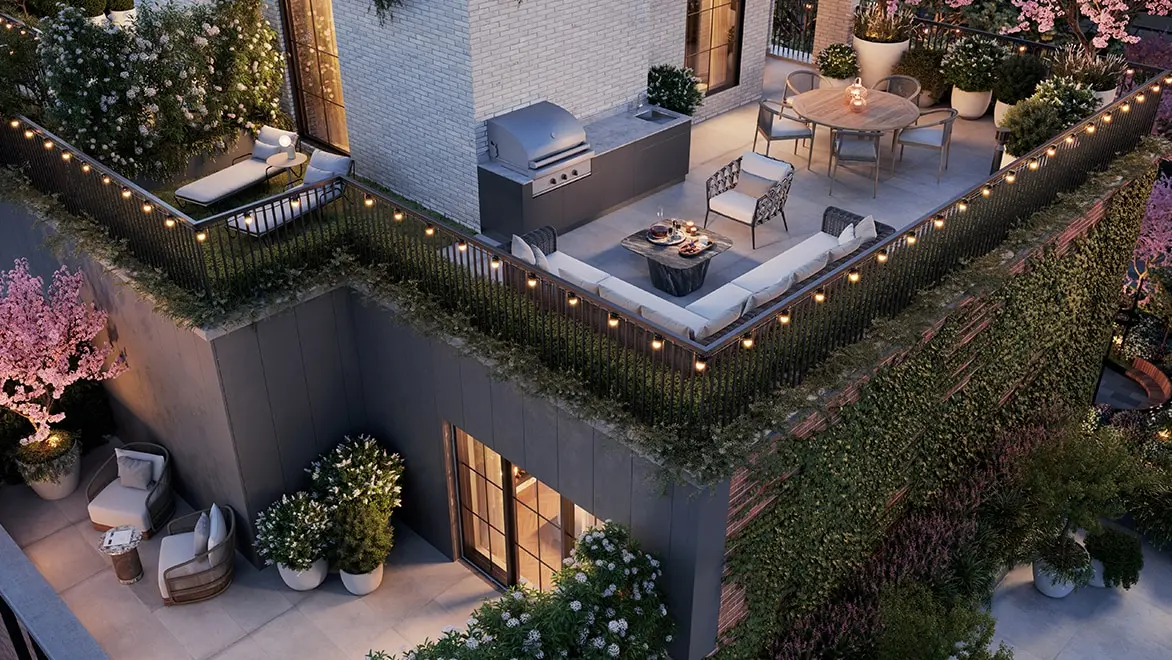 A rooftop deck at Post House