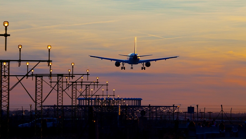 Airplane coming in for a landing