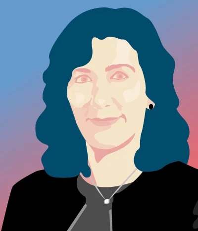 Illustrated portrait of Autodesk CMO Lisa Campell