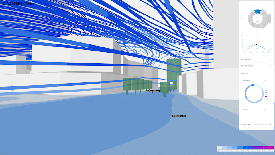 Wind analysis in Autodesk Forma