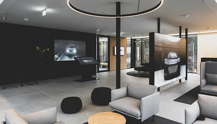 Interior of Audi charging hub