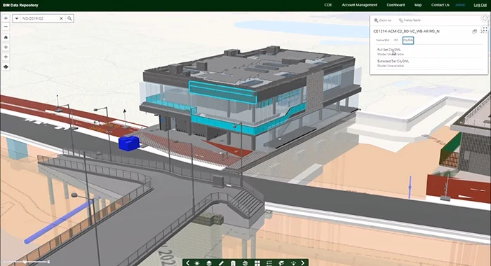 common data environment is mapped with the elements in the 3D visualization platform of the BIM data repository