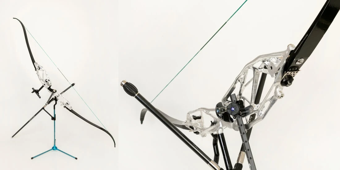 ジェネレーティブデザインで軽量化したアーチェリー用ハンドル