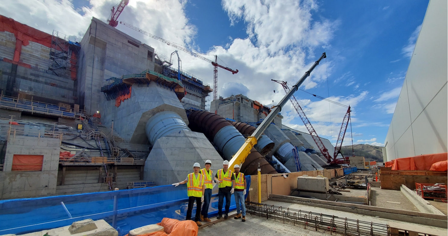 Modelo Tech Studio team on a visit to John Horgan Dam and Generating Station project site.