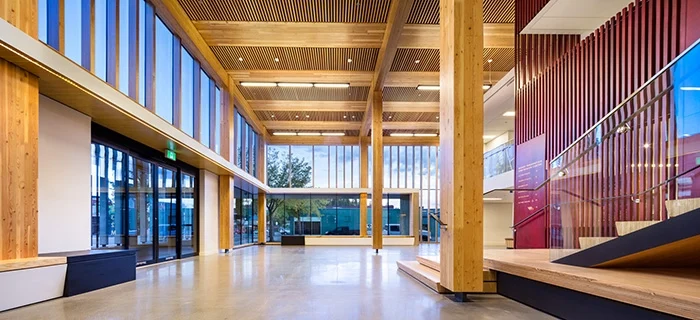 Interior atrium of Wood Innovation and Design Centre