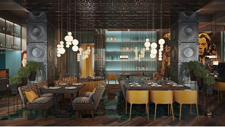 3D visualization of CGI furniture.