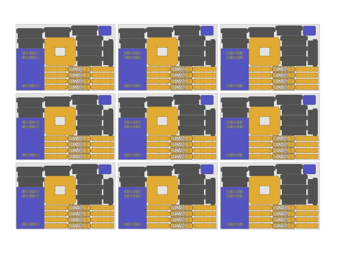 A nesting layout showing toolpath options for cabinet components in Fusion.