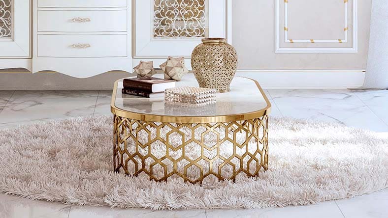 Rendering of hexagonal coffee table   