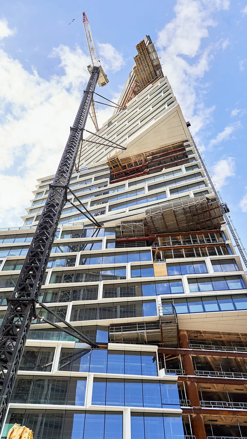 A skyscraper is under construction.