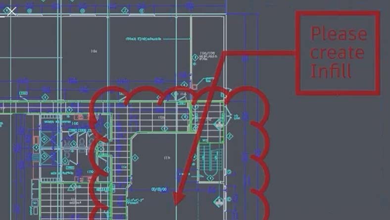 AutoCAD plan view with multiple users adding markups.