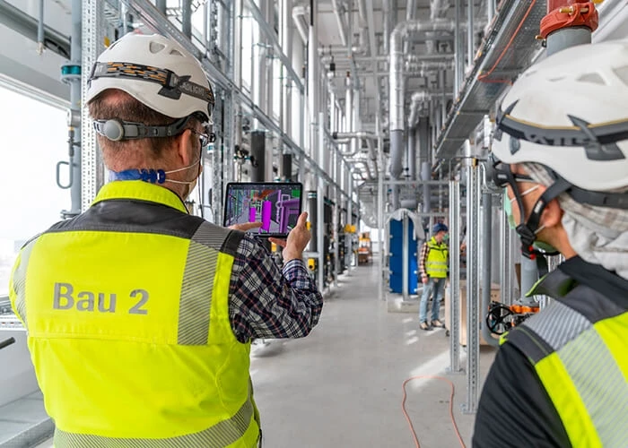 The digital model is used during every phase of the project. Everyone on the construction site has access to the 3D target model via tablet and Autodesk BIM 360 software. 