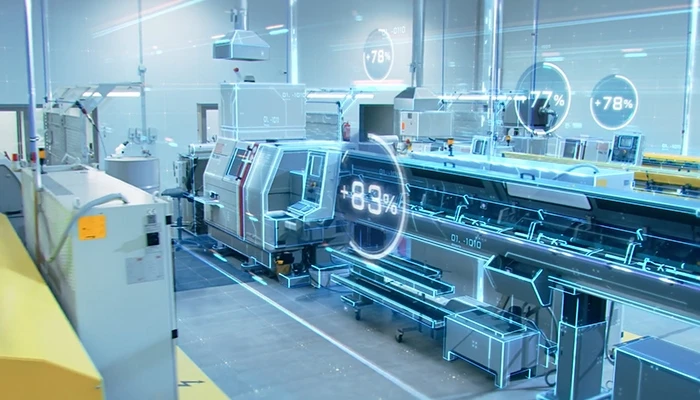 Digital models in use at a factory.