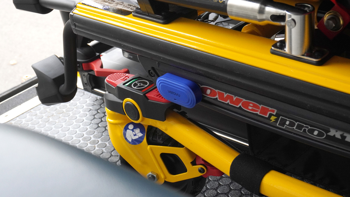 Photograph of Velavu asset tracker on equipment