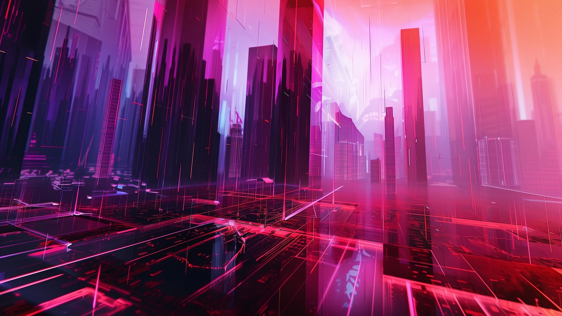 A futuristic cityscape, created by architect Josiah Platt using AI.