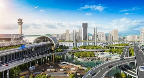 illustration of a city of the future