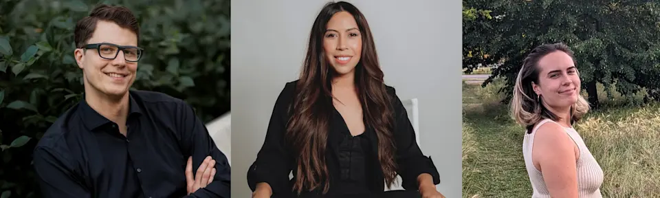 The three swyvl co-founders: Chief Executive Officer Philipp Wolf, Drea Letamendi, PhD, and Chief Experience Officer Katie Mitchell