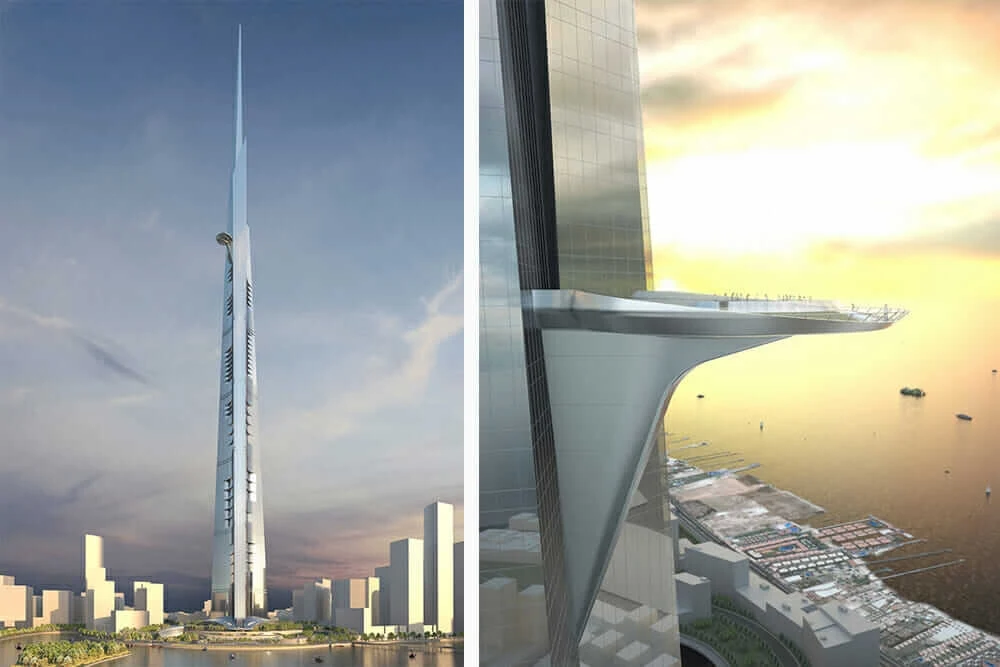 サウジアラビア・ジッダの Jeddah Tower のレンダリング