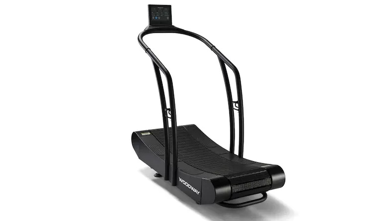 Woodway treadmill isolated on white.