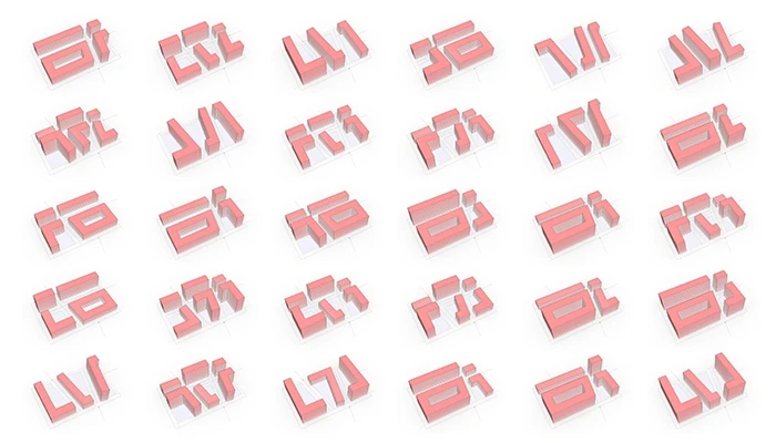 different iterations of the design using generative design