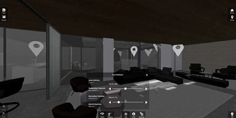 当初のプランを Revit Live 上で確認すると、十分な日当たりが得られないことがわかる