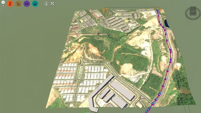3D rendering of aerial view of development site