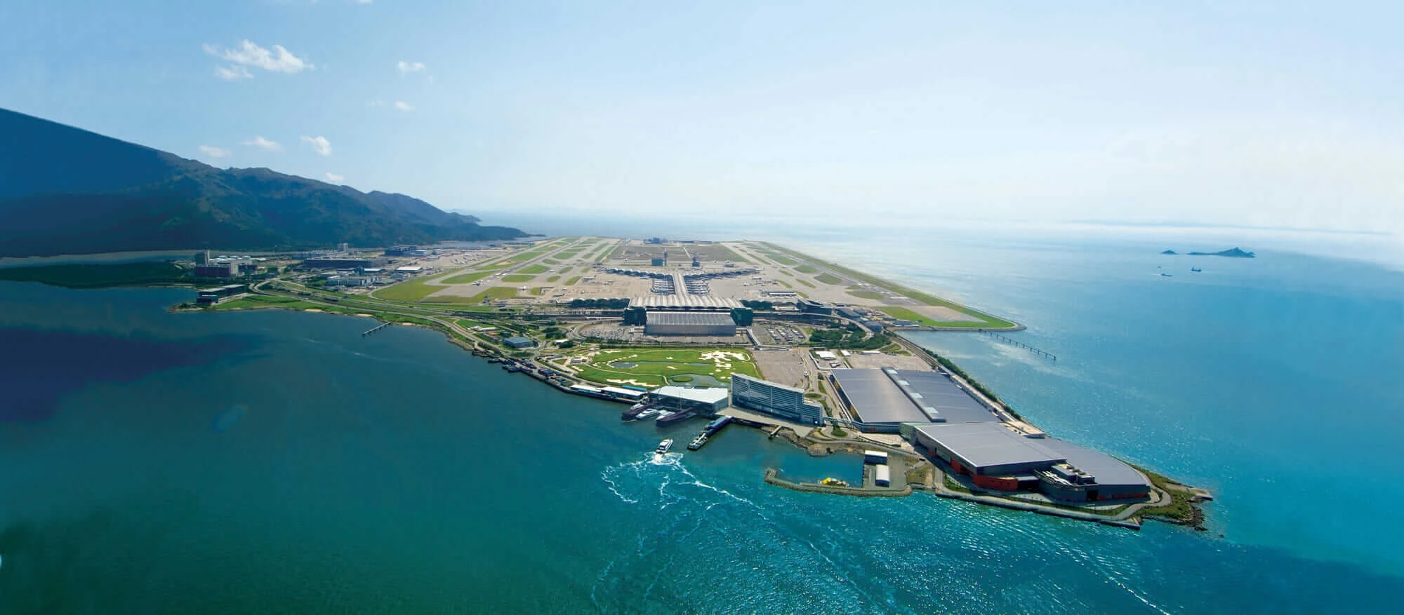 aerial view of Hong Kong International Airport