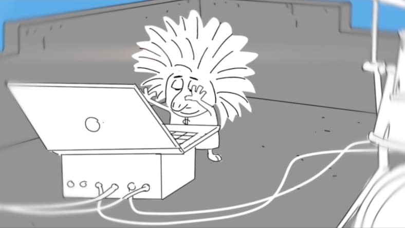Still from an animatic by of 2Oaks Productions created for The Meeps' Love Louder music video 